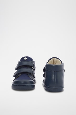 Hoge Leren Sneakers - Marineblauw