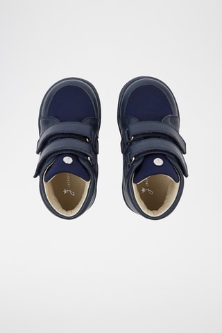 Hoge Leren Sneakers - Marineblauw