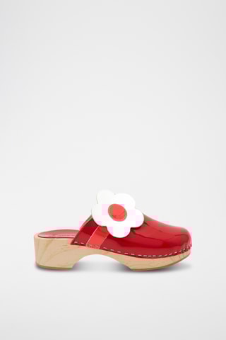 Lakleren Muiltjes met Hak - Rood