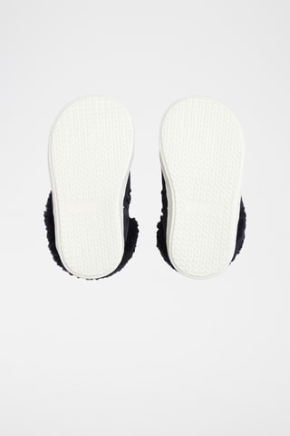 Gevoerde Splitleren en Schapenwollen Boots - Marineblauw