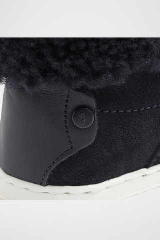 Gevoerde Splitleren en Schapenwollen Boots - Marineblauw