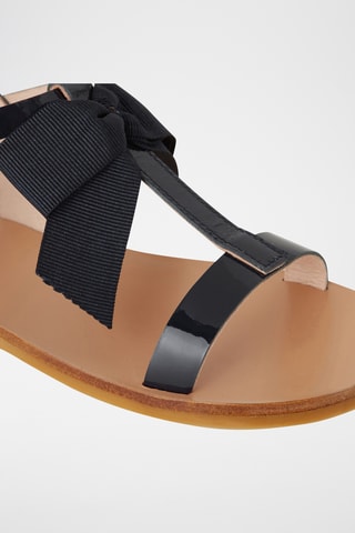 Lakleren Sandalen - Zwart