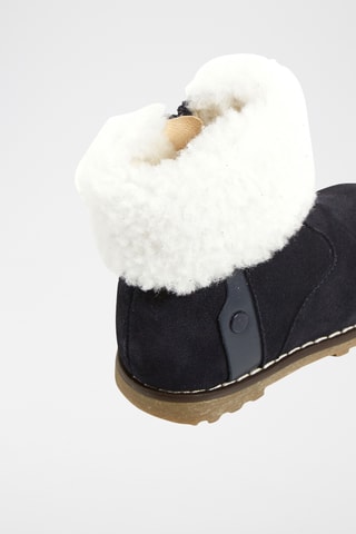 Gevoerde Splitnubuck en Leren Boots - Zwart 