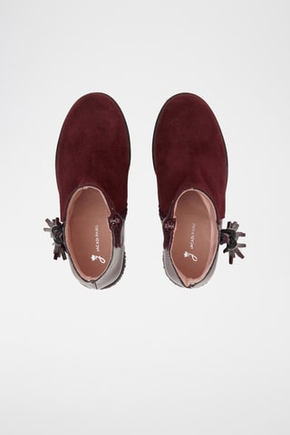 Leren Enkellaarzen - Bordeauxrood