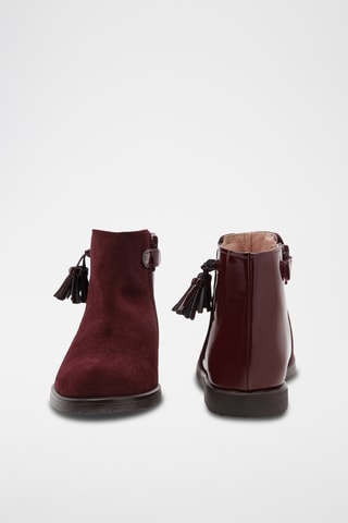 Leren Enkellaarzen - Bordeauxrood