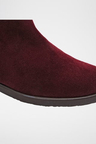 Leren Enkellaarzen - Bordeauxrood