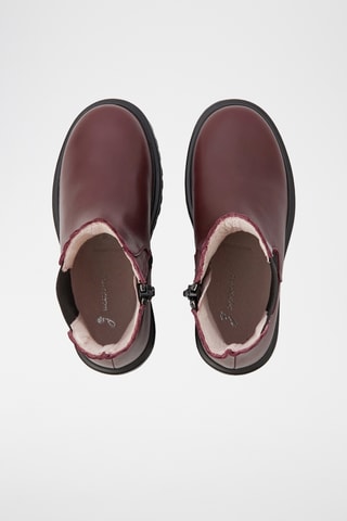 Leren Enkellaarzen - Bordeauxrood