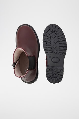 Leren Enkellaarzen - Bordeauxrood