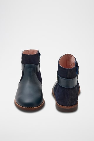 Leren Enkellaarzen - Marineblauw