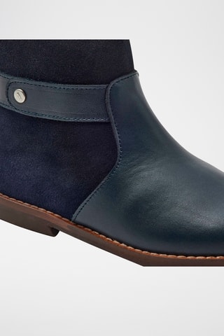 Leren Enkellaarzen - Marineblauw