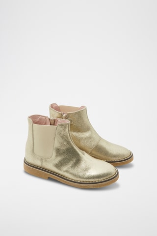 Leren Enkellaarzen - Goudkleurig