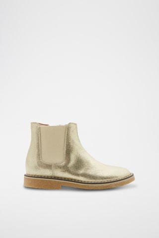 Leren Enkellaarzen - Goudkleurig