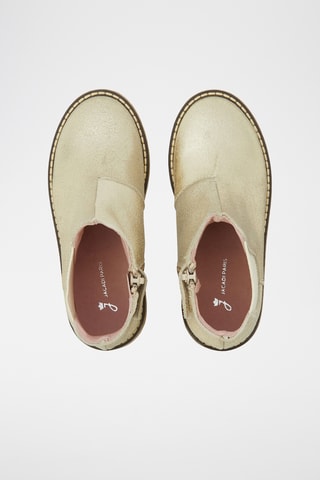 Leren Enkellaarzen - Goudkleurig