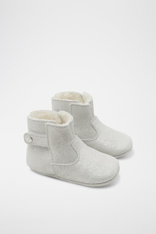 Gevoerde Nubuck Pantoffels - Lichtgrijs 