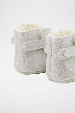 Gevoerde Nubuck Pantoffels - Lichtgrijs 