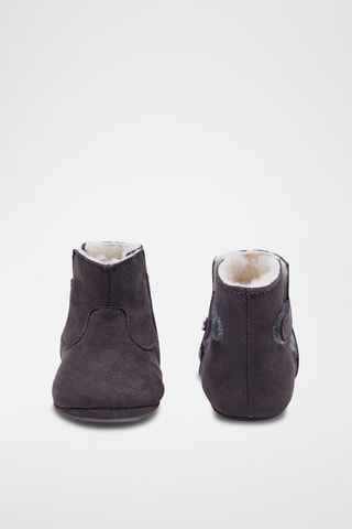 Gevoerde Nubuck Pantoffels - Donkergrijs 