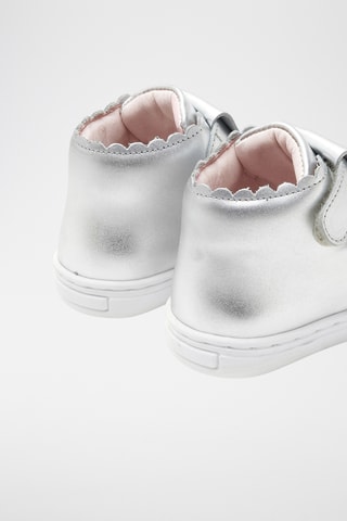 Leren Hoge Sneakers - Zilverkleurig