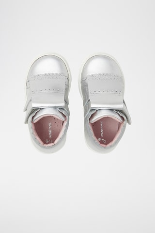 Leren Hoge Sneakers - Zilverkleurig