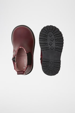 Leren Enkellaarzen - Bordeauxrood