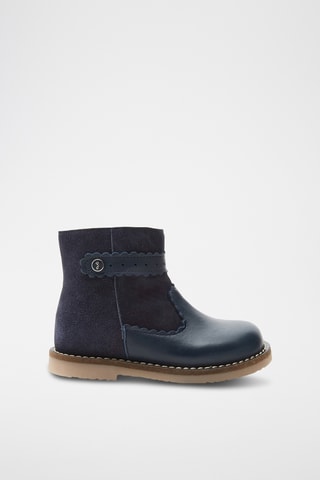 Leren Enkellaarzen - Marineblauw