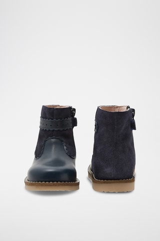 Leren Enkellaarzen - Marineblauw