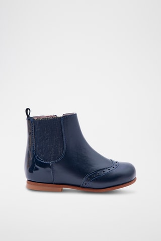 Leren Enkellaarzen - Donkerblauw