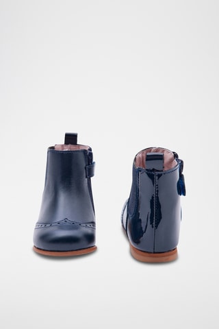 Leren Enkellaarzen - Donkerblauw