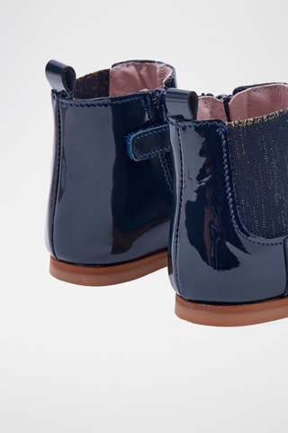 Leren Enkellaarzen - Donkerblauw