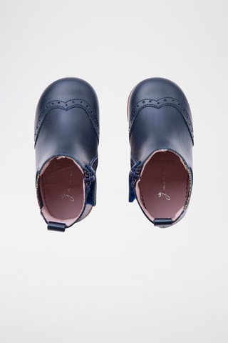 Leren Enkellaarzen - Donkerblauw