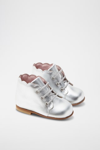 Leren Enkellaarzen - Zilverkleurig