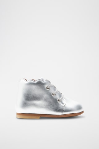 Leren Enkellaarzen - Zilverkleurig