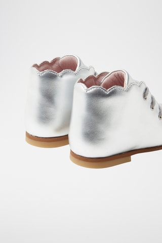 Leren Enkellaarzen - Zilverkleurig