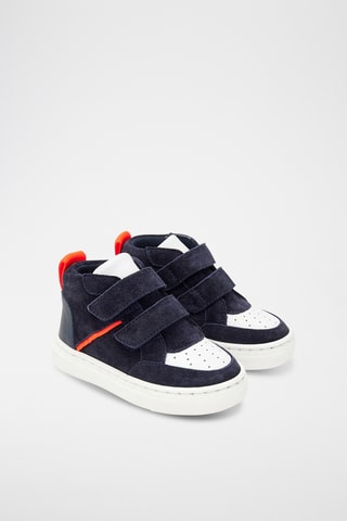 Hoge Leren Sneakers - Marineblauw