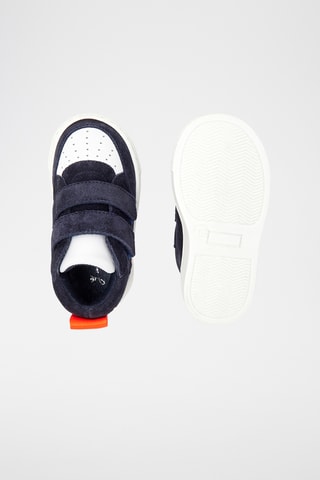 Hoge Leren Sneakers - Marineblauw