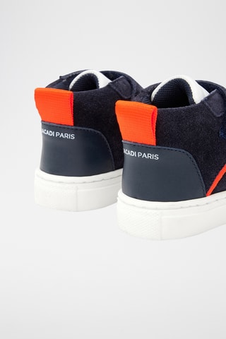 Hoge Leren Sneakers - Marineblauw