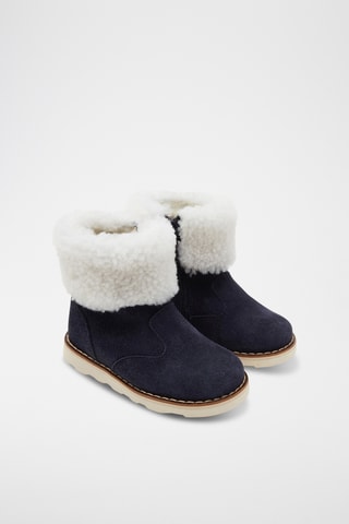 Gevoerde Nubuck en Schapenwollen Boots - Donkerblauw