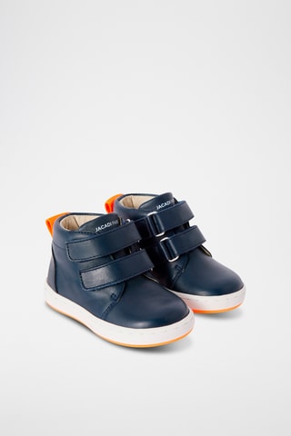 Hoge Leren Sneakers - Marineblauw