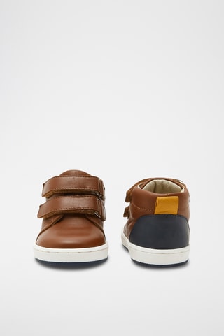 Hoge Leren Sneakers - Lichtbruin