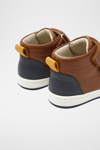 Hoge Leren Sneakers - Lichtbruin