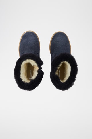 Gevoerde Nubuck Enkellaarzen - Marineblauw