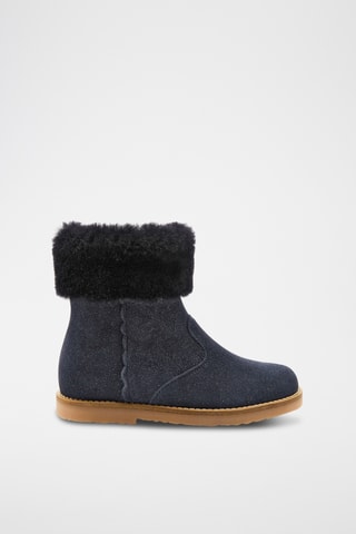 Gevoerde Nubuck Enkellaarzen - Marineblauw