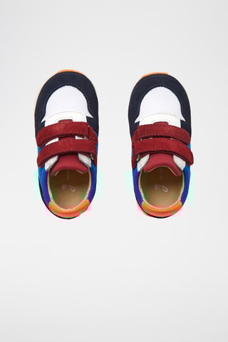 Leren en Nubuck Sneakers - Grijs en kobaltblauw