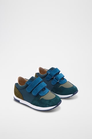 Nubuck Sneakers - Smaragdgroen en Kobaltblauw