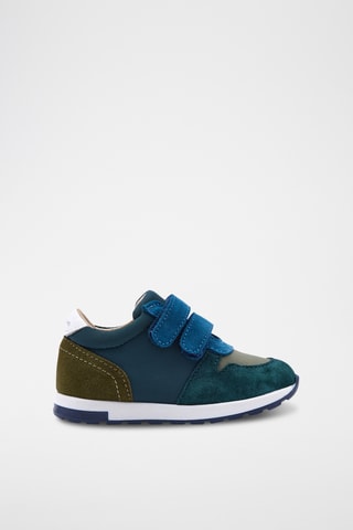 Nubuck Sneakers - Smaragdgroen en Kobaltblauw