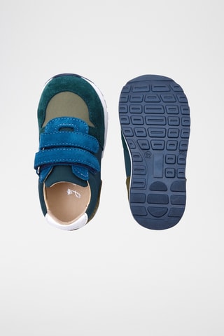 Nubuck Sneakers - Smaragdgroen en Kobaltblauw