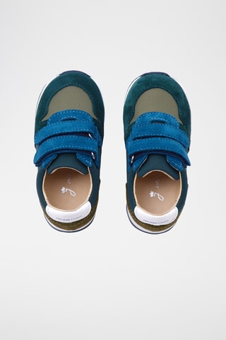 Nubuck Sneakers - Smaragdgroen en Kobaltblauw