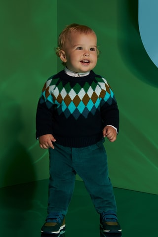 Nubuck Sneakers - Smaragdgroen en Kobaltblauw