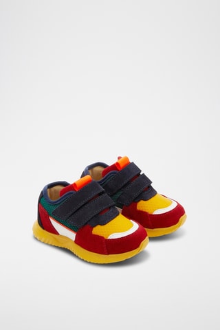 Nubuck Sneakers - Rood en Donkergrijs