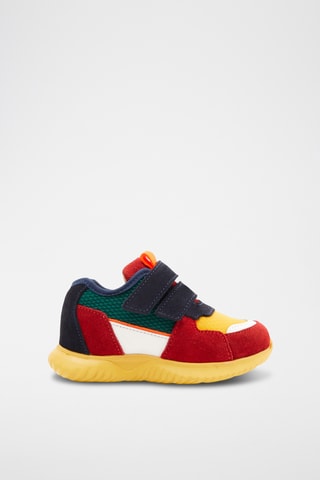 Nubuck Sneakers - Rood en Donkergrijs