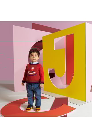 Nubuck Sneakers - Rood en Donkergrijs